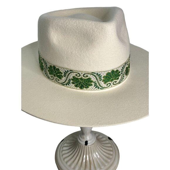 Lack Of Color Ivy Beverly Wool Fedora Hat Green Ribbon NWT - Picture 8 of 12